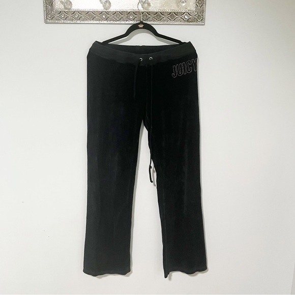 Juicy Black Velvet Velour Sweatpants Size Small - Picture 1 of 5